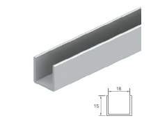 METRO PERFIL U 16MM INOX BRILLO REPULIDO